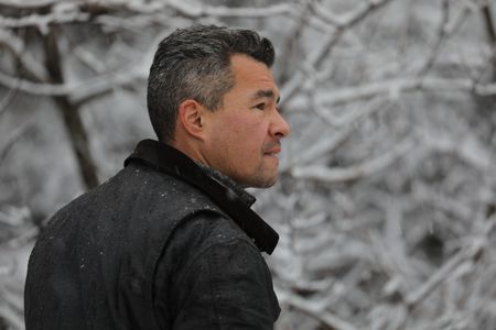 Joel Jacko hunting for subsistence food during the winter season. (National Geographic/Lauren Bird Dixon)