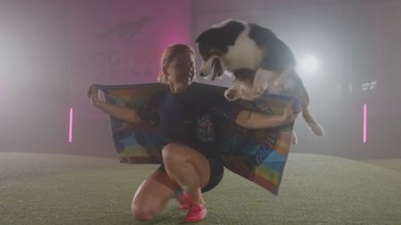 ChristineþBérczesþand her dog Meredith rehearsing for Crufts