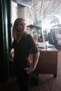 Mariana van Zeller prepares for an interview in a jail in Bulacan. (National Geographic for Disney)