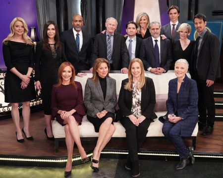 KRISTINA WAGNER, FINOLA HUGHES, DONNELL TURNER, TRISTAN ROGERS, DOMINIC ZAMPROGNA, LAURA WRIGHT, MAURICE BENARD, NICHOLAS CHAVEZ, MAURA WEST, MARCUS COLOMA, JANE ELLIOT
FRONT ROW: JACKLYN ZEMAN, GENIE FRANCIS, NANCY LEE GRAHN,