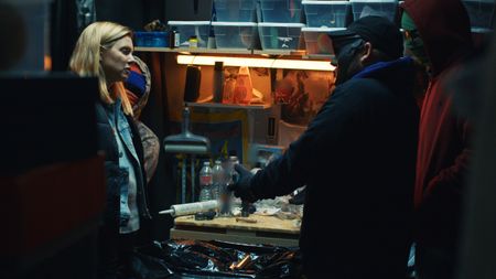 Mariana questions 'Seven' about his dealings with ghost guns and gun accessories. (National Geographic)