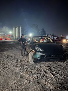Mariana van Zeller talks to Chris in a car. (National Geographic for Disney)