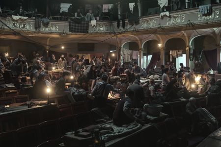 A SMALL LIGHT - The Jewish Theater is transformed into a holding cell as seen in A SMALL LIGHT. (Credit: National Geographic for Disney/Dusan Martincek)