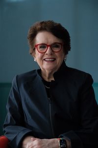 Billie Jean King sits for an interview. (National Geographic/Michael Latham)