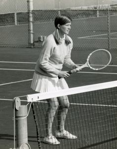 Sally Ride as a teenager playing tennis in the 1960s. (Credit: Photo courtesy of Tam O'Shaughnessy)