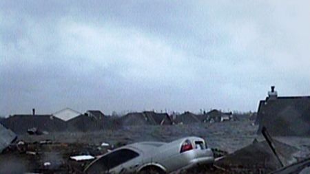 Home video footage shows the destruction and water level from Hurricane Katrina. (Pam Guerra)