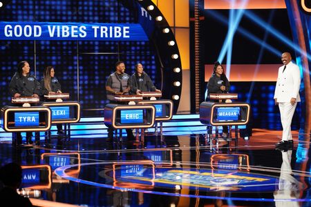 TYRA WARDLOW, LEXI WARDLOW, ERIC BELLINGER, LA'MYIA GOOD-BELLINGER, MEAGAN GOOD, STEVE HARVEY
