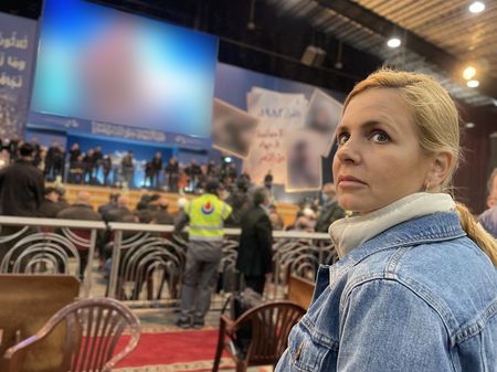 Mariana van Zeller attends a Hezbollah rally in Beirut, Lebanon. (Credit: National Geographic)