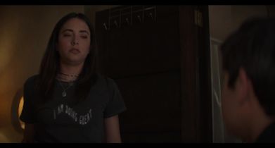 Elena scolds Teo in her attic room