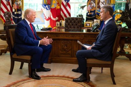 PRESIDENT DONALD J. TRUMP, ANCHOR AND SENIOR NATIONAL CORRESPONDENT TERRY MORAN 