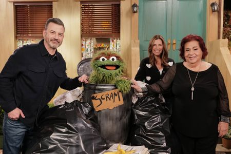 JIMMY KIMMEL, OSCAR THE GROUCH, MICKI MARSEGLIA, AUNT CHIPPY