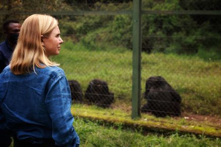 Mariana van Zeller speaks with Dr. Luiz Giron at the Lwiro Sanctuary. (National Geographic for Disney)