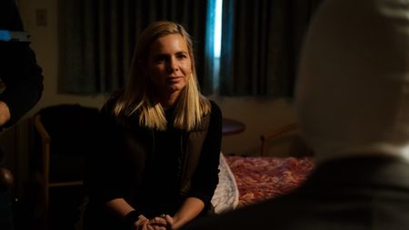 Mariana van Zeller interviews the Funeral Director for insight into the body parts trade. (National Geographic for Disney)
