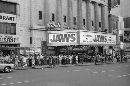 People line up outside of the Rivoli Theater in New York City to see Jaws in 1975. (Courtesy of Universal Studios Licensing LLC)