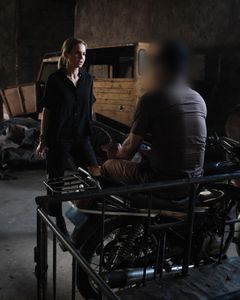 Mariana van Zeller discusses sextortion with Peter in Bulacan. (National Geographic for Disney)