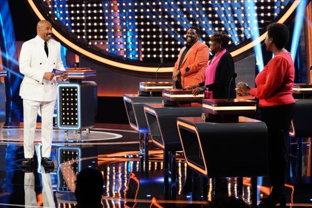 STEVE HARVEY, RON FUNCHES, KAREN, JOSALYN